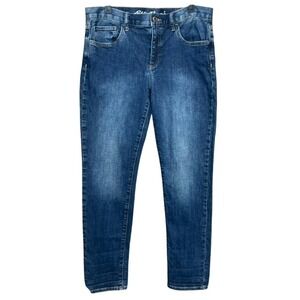 Eddie Bauer Women's Size 6 Boyfriend Fit Jeans Blue Dark Wash Faded Straight Leg